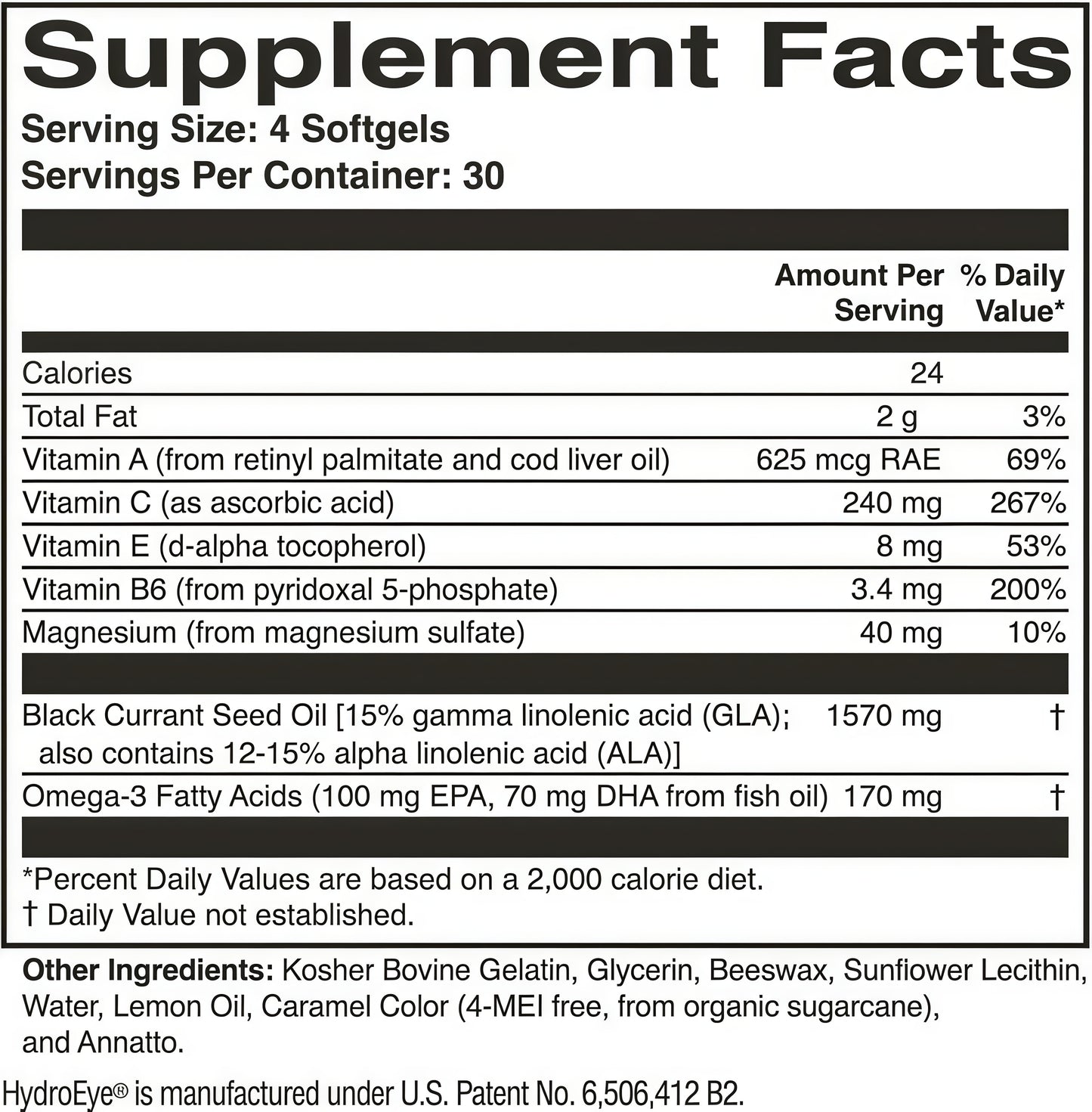 ScienceBased Health HydroEye Dry Eye Supplement – Clinically Tested with GLA & Omega-3 – Supports a Healthy Tear Film for Lasting Eye Comfort – 120 Softgels